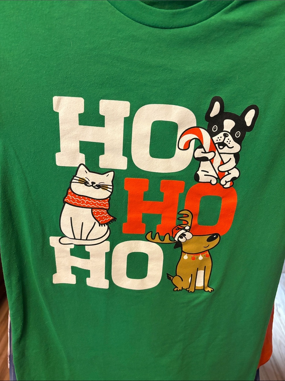 Gildan Green Holiday "HO HO HO" Pet Graphic Tee